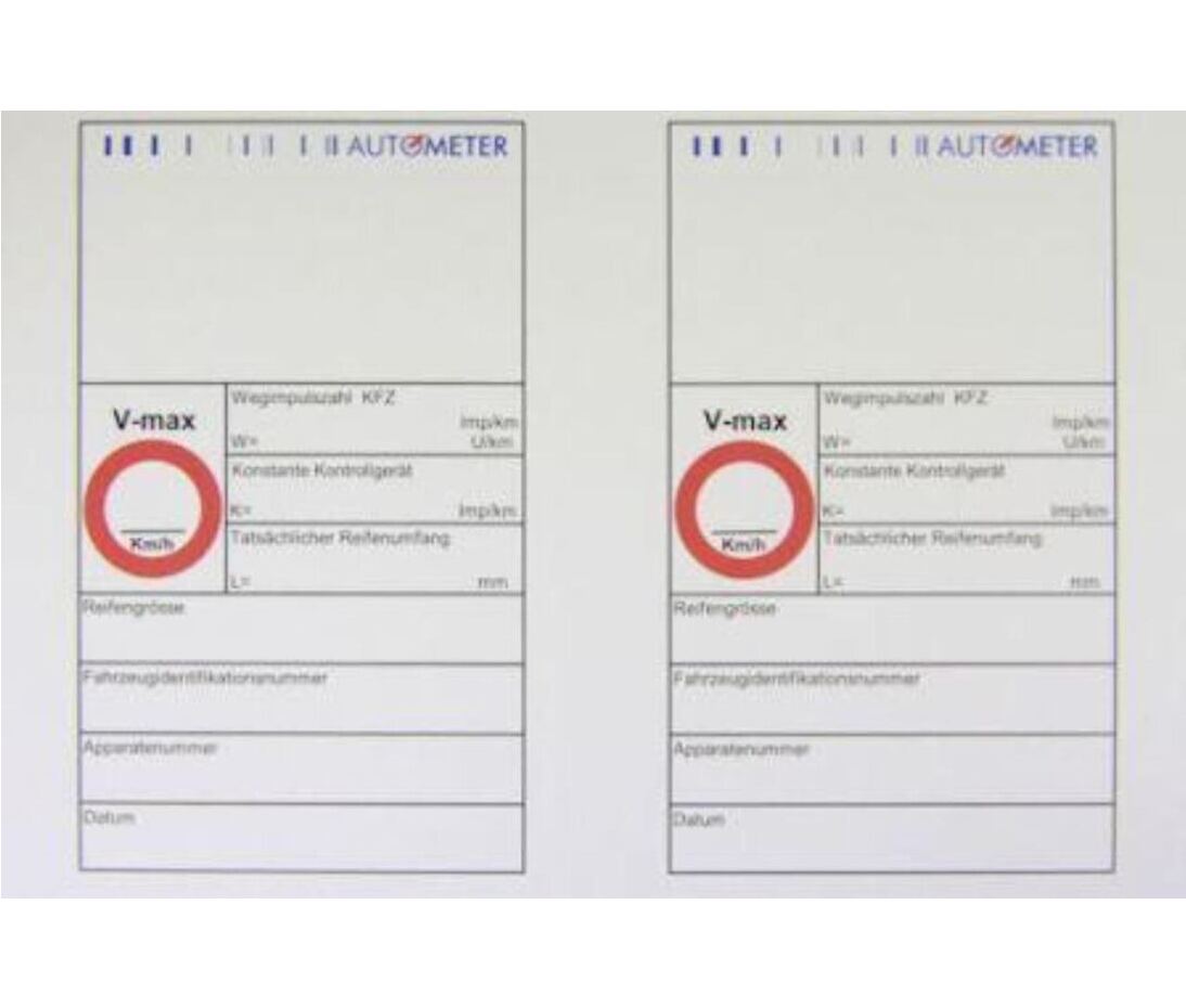 Einbauschilder zu EC-Tachograf und GBA