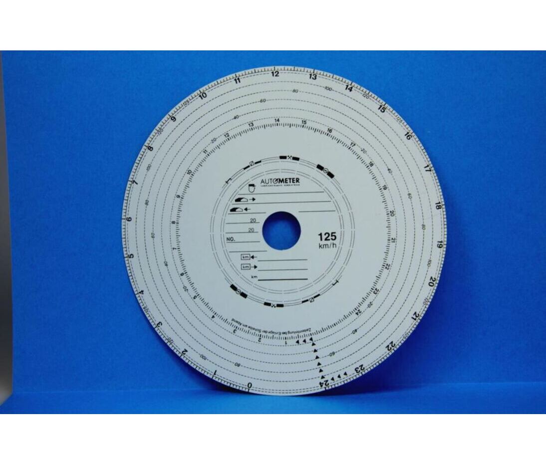 Diagrammscheiben 125 Km EC/CH-1/7 für CH-7Tg MM, Kienzle, VDO