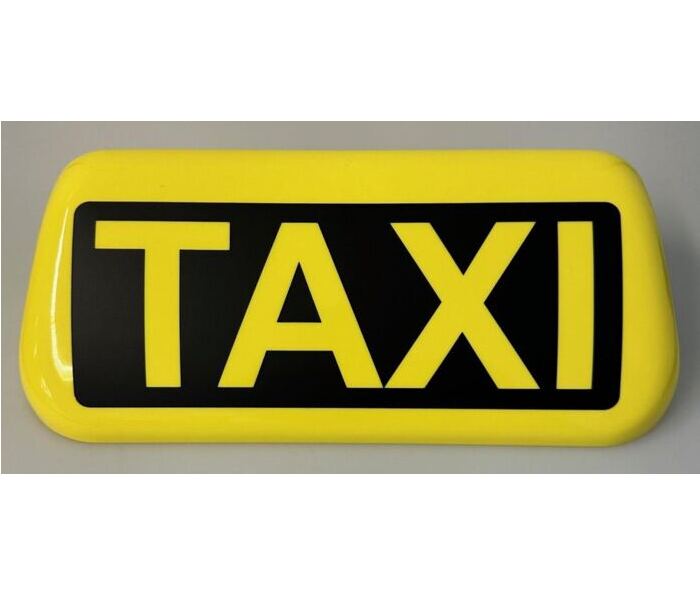 Haube zu Aero-Taxileuchte gelb/schwarz Schrift negativ