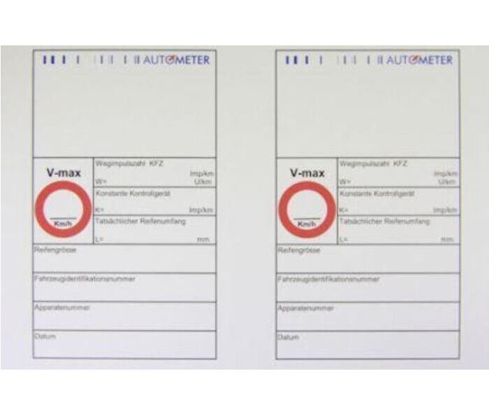 Einbauschilder zu EC-Tachograf und GBA