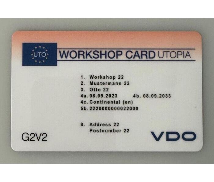 Test - Werkstattkarte G2 V2 (UTOPIA) für digital Fahrtschreiber "Training"