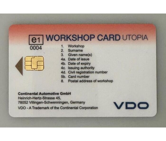 Test - Werkstattkarte G2 (UTOPIA) für digital Fahrtschreiber "Training"